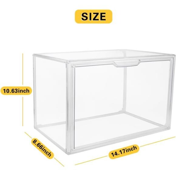 Clear Stackable Plastic Storage Bins with Magnetic Attraction Lid - Picture 6 of 7